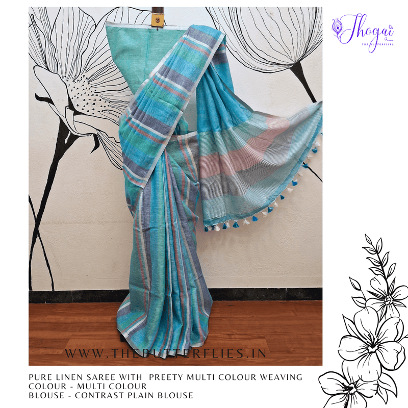 PURE LINEN SAREE YBRSLIN23606 PURE LINEN SAREE YBRSLIN23606