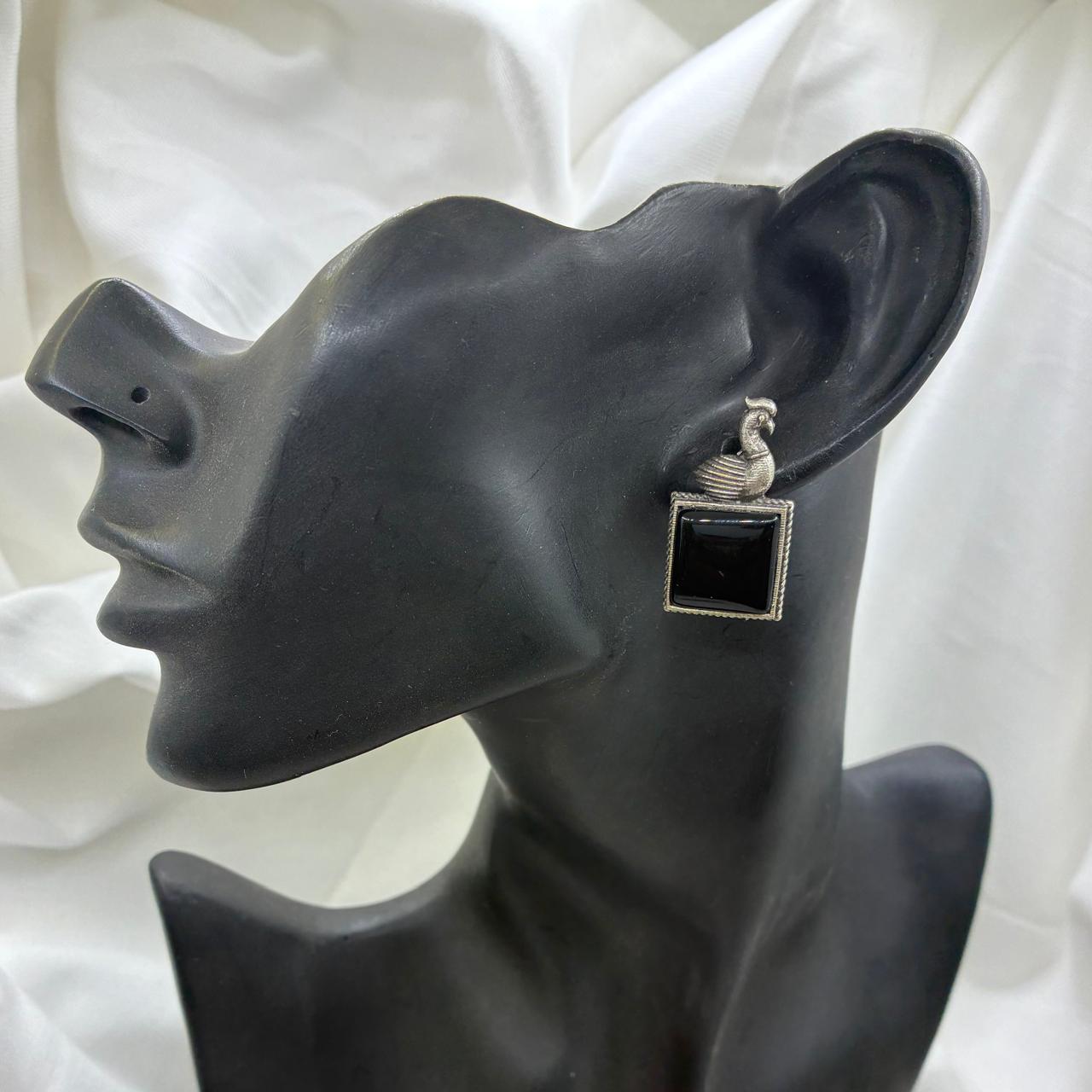 Silver plated Brass Earrings (Sky Blue) #13