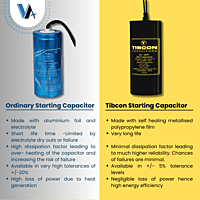 Tibcon 150-200 MFD 275 V Motor Starting Capacitor Tibcon 150-200 MFD 275 V Motor Starting Capacitor
