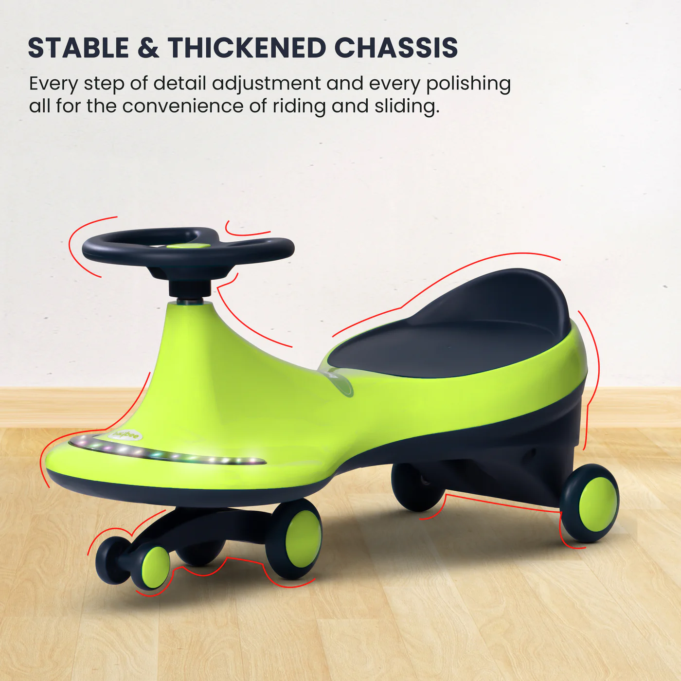 Baybee Trix Go Kids Magic Swing Cars for Kids-Pista Green