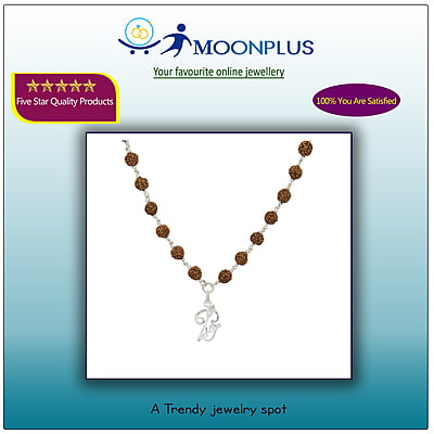 Rudraksha Mala with Lord Murugan Om Dollar Pendant
