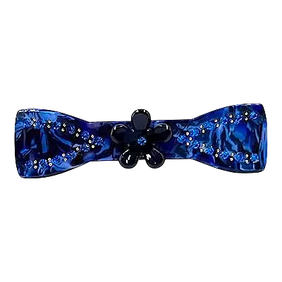 Acetate Hair Barrette with Floral Accent