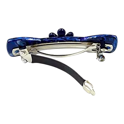 Acetate Hair Barrette with Floral Accent