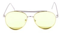 Unisex Aviator Sunglasses. Silver Color Metal Frame. See Through Yellow Color Lens. Unisex Aviator Sunglasses. Silver Color Metal Frame. See Through Yellow Color Lens.