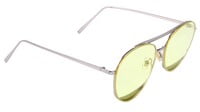 Unisex Aviator Sunglasses. Silver Color Metal Frame. See Through Yellow Color Lens. Unisex Aviator Sunglasses. Silver Color Metal Frame. See Through Yellow Color Lens.