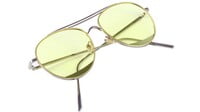 Unisex Aviator Sunglasses. Silver Color Metal Frame. See Through Yellow Color Lens. Unisex Aviator Sunglasses. Silver Color Metal Frame. See Through Yellow Color Lens.