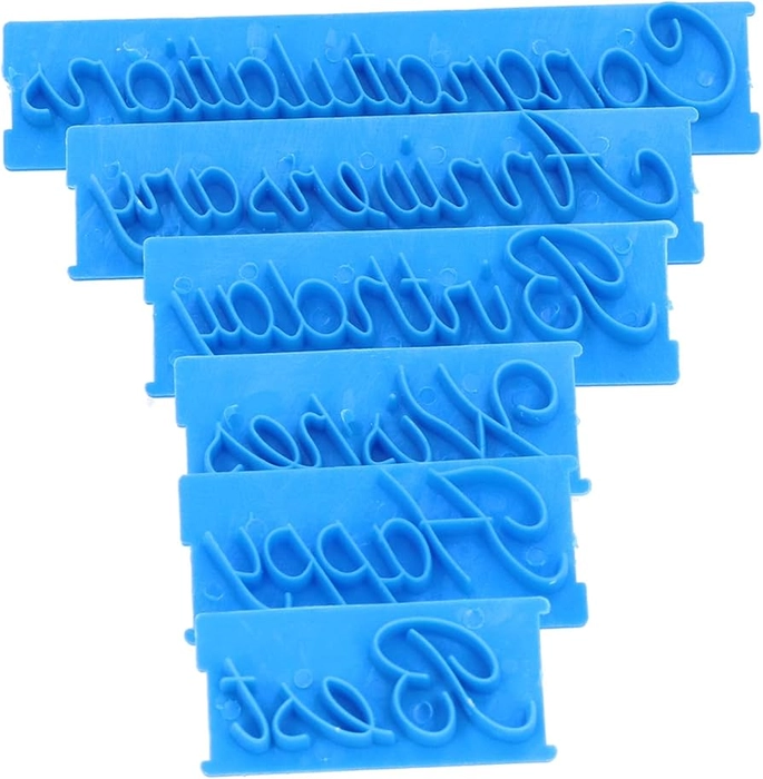 6 Pcs Blue Emboss Cutter 6 Pcs Blue Emboss Cutter