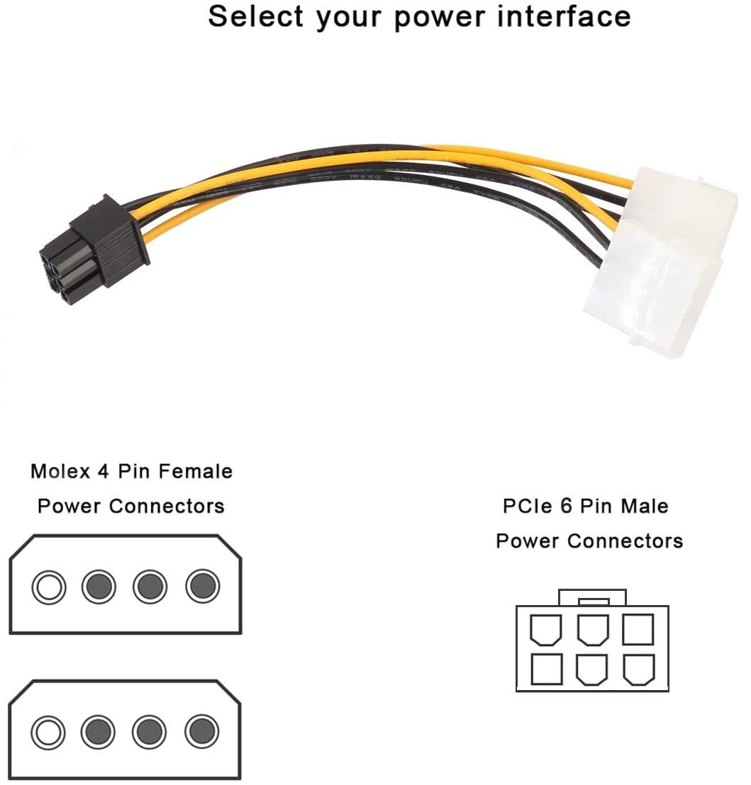 2 Smps M To 6 Pin F Cable
