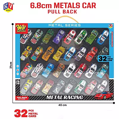 ie-cast Metal Pull Back Cars, 32 Pieces Set, Toy Vehicles