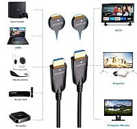 HDMI Fibre 165 Feet Fiber Optic HDMI Cable with 4K 30Hz and 1080p 60Hz HD Video 3D HDCP CEC High Speed Supported (50 Meters