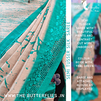 TUSSER CUT WORK SAREE AGISTUS22219 TUSSER CUT WORK SAREE AGISTUS22219
