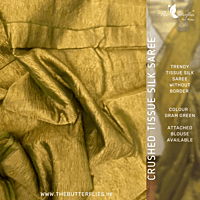 CRUSHED TISSUE SILK SAREE USTSTES23523 CRUSHED TISSUE SILK SAREE USTSTES23523