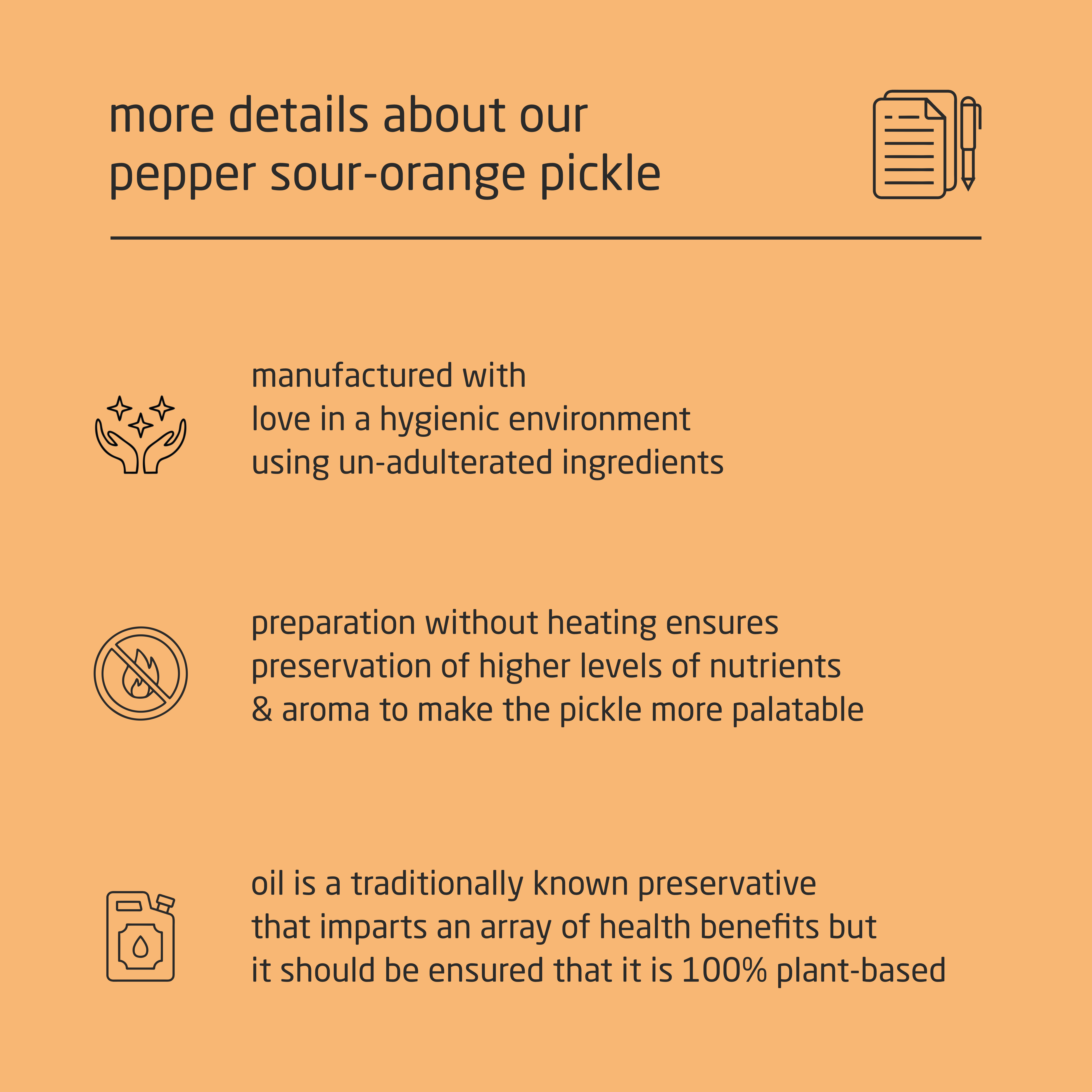 Premium Cold-Packed Pepper Sour-Orange Pickle – 185g Premium Cold-Packed Pepper Sour-Orange Pickle – 185g
