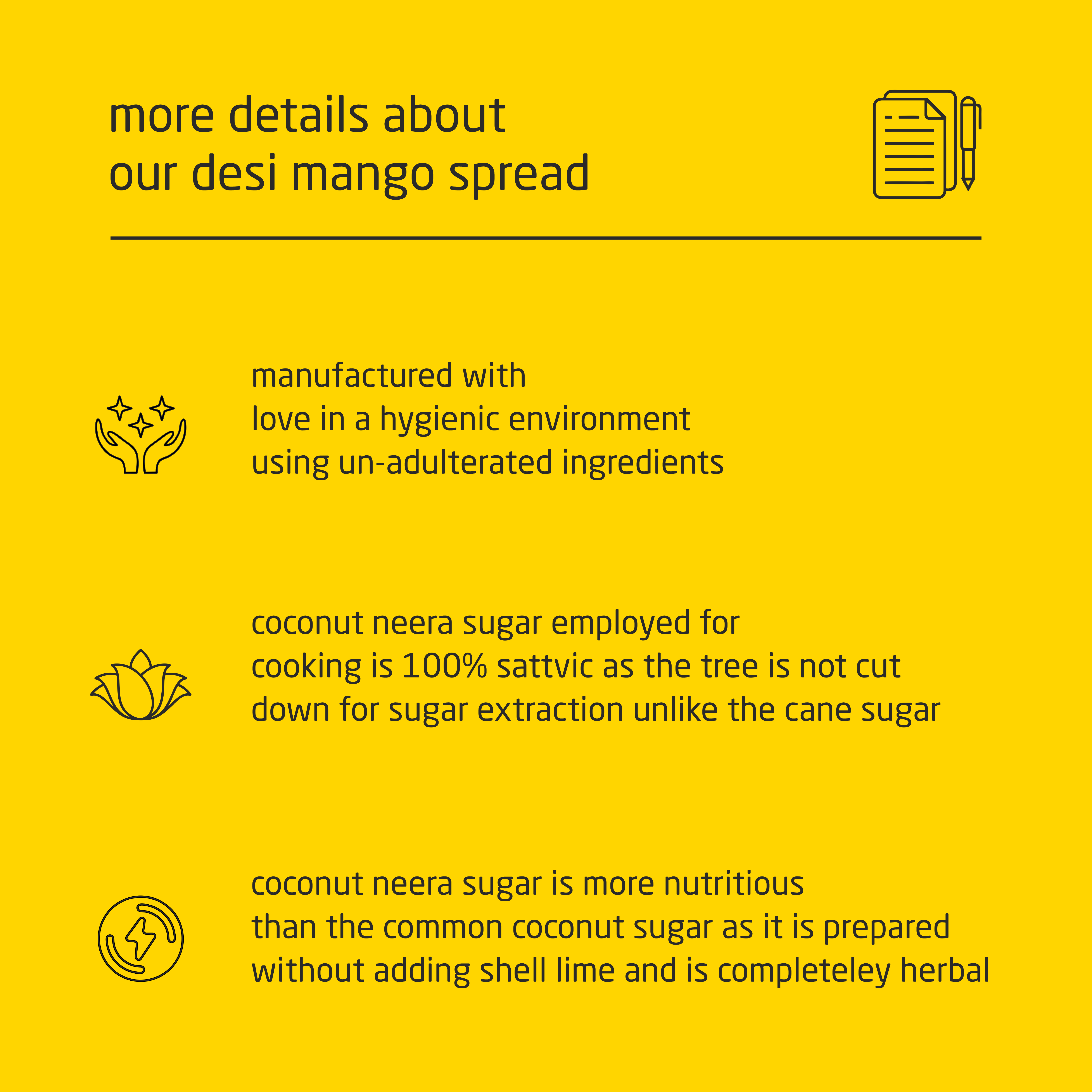 Premium Desi Mango Spread with Coconut Neera Sugar - 150g Premium Desi Mango Spread with Coconut Neera Sugar - 150g