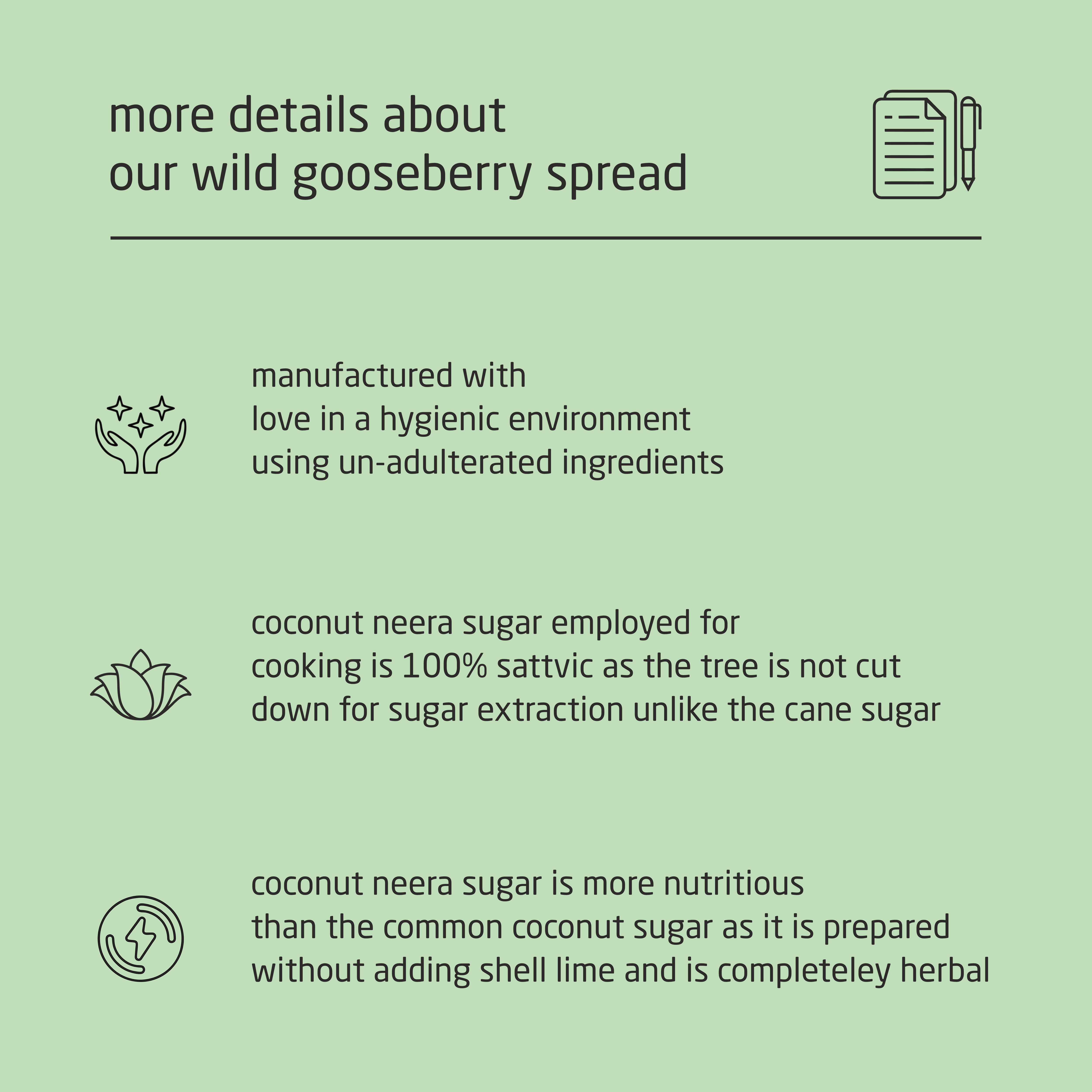 Premium Wild Indian Gooseberry Spread with Coconut Neera Sugar - 150g Premium Wild Indian Gooseberry Spread with Coconut Neera Sugar - 150g