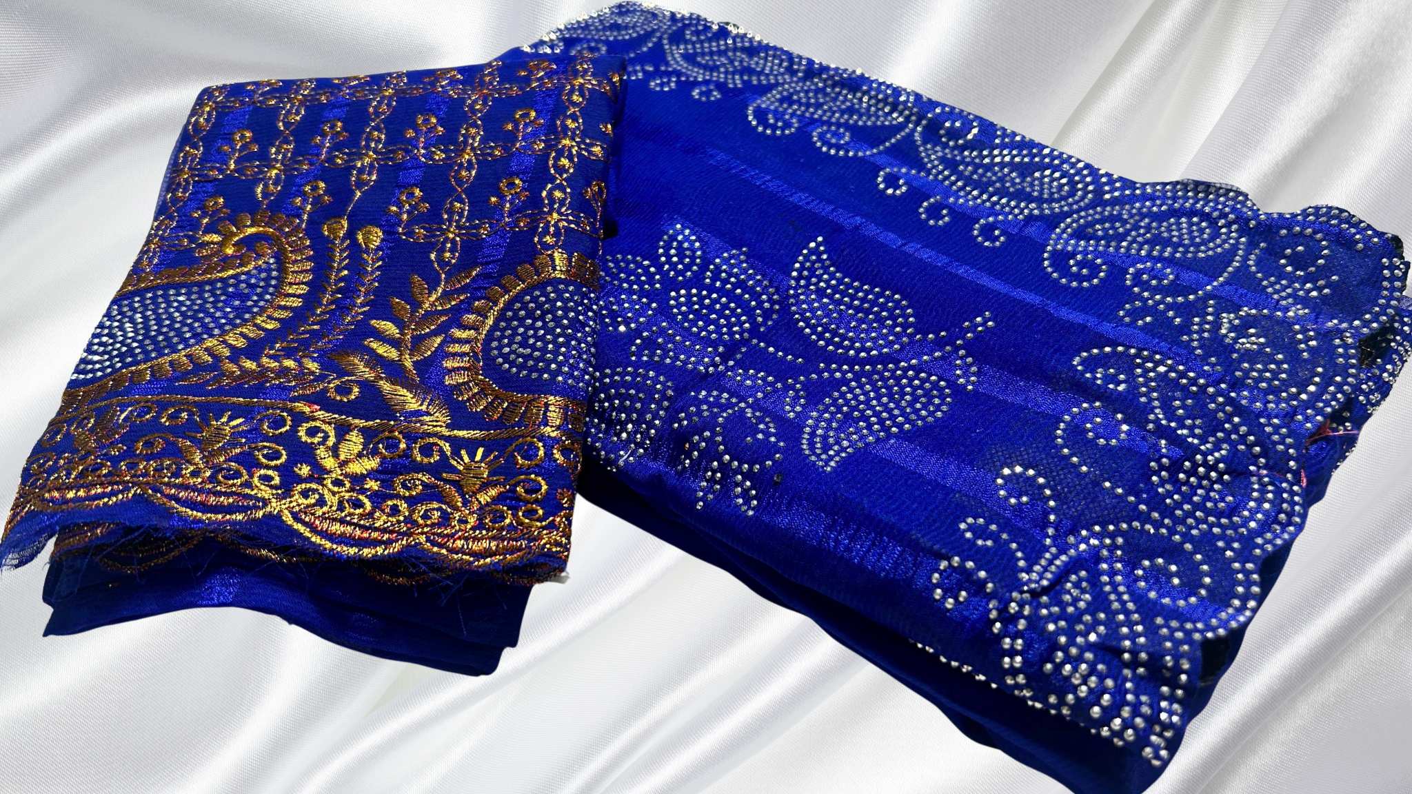 Durbin Popcorn Stone Designer Saree - Ink Blue