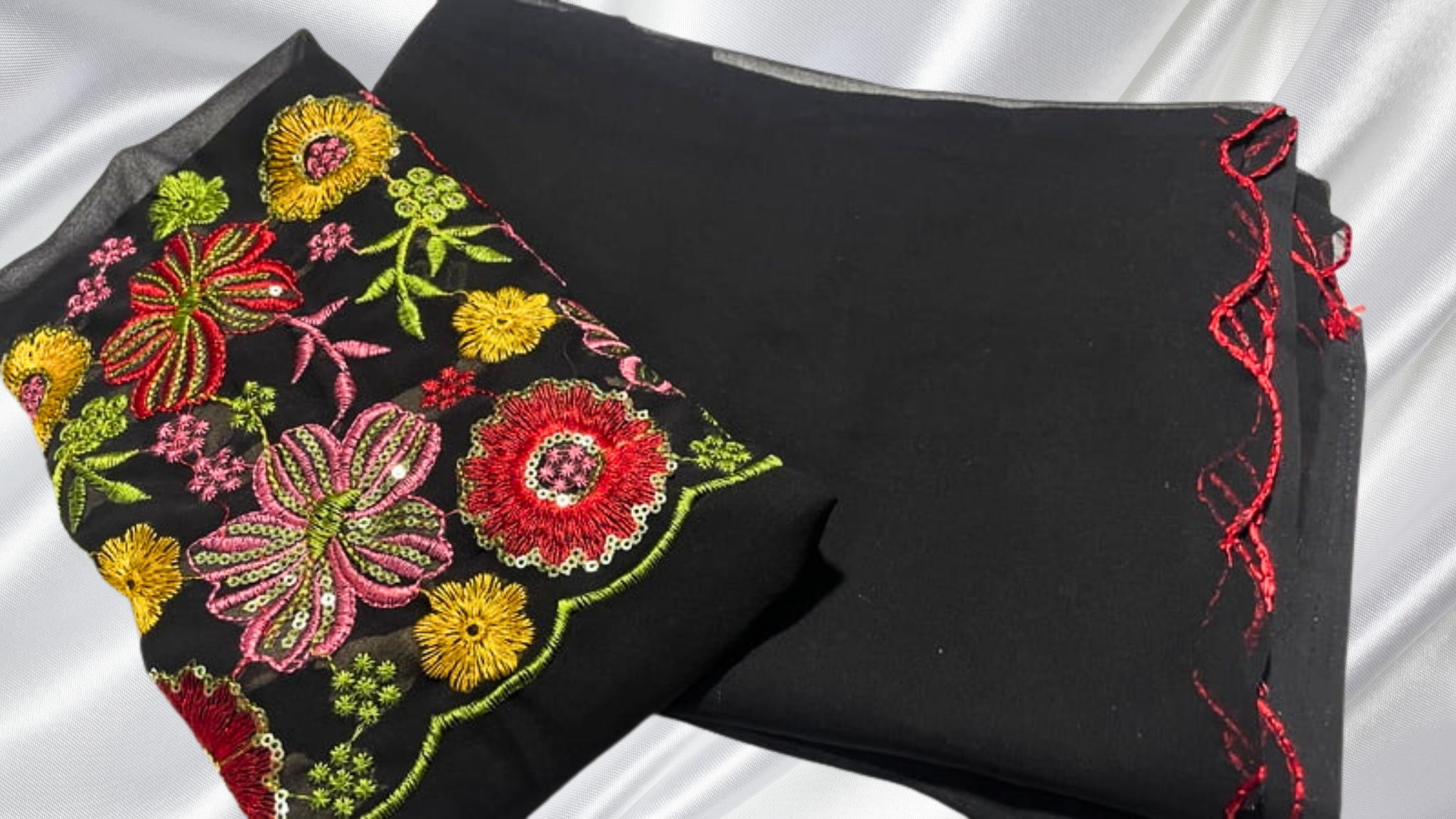 Sakhi Embroidery Designer Saree - Black