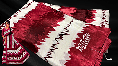 Butter Silk Soft Zig Saree - Apple Red