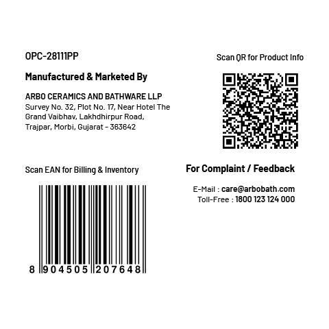OPC-28111PP Inox Washdown One Piece Closet S Trap (9" Inch) With Soft Close Seat Cover, Hinges, Fixing Accessories Set and Accessories Set, Cistern Fittings