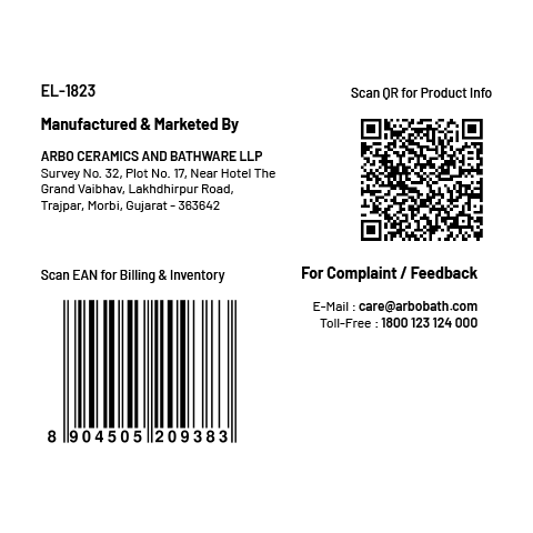 EL-1823 Concealed Stop Cock 15mm Body With Upper Part Set