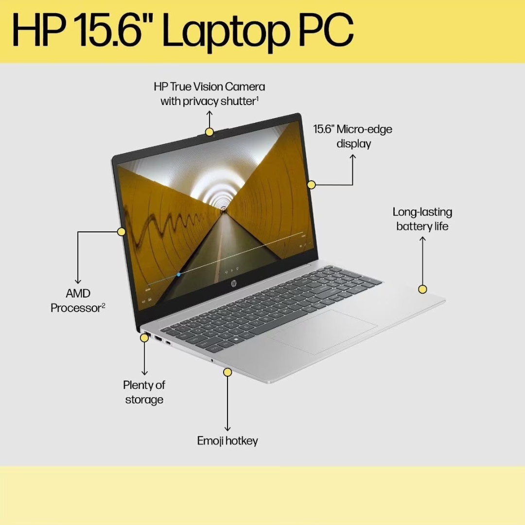 HP Laptop 15-FD0154AU, AMD Ryzen 3 (15.6) , Silver HP Laptop 15-FD0154AU, AMD Ryzen 3 (15.6) , Silver