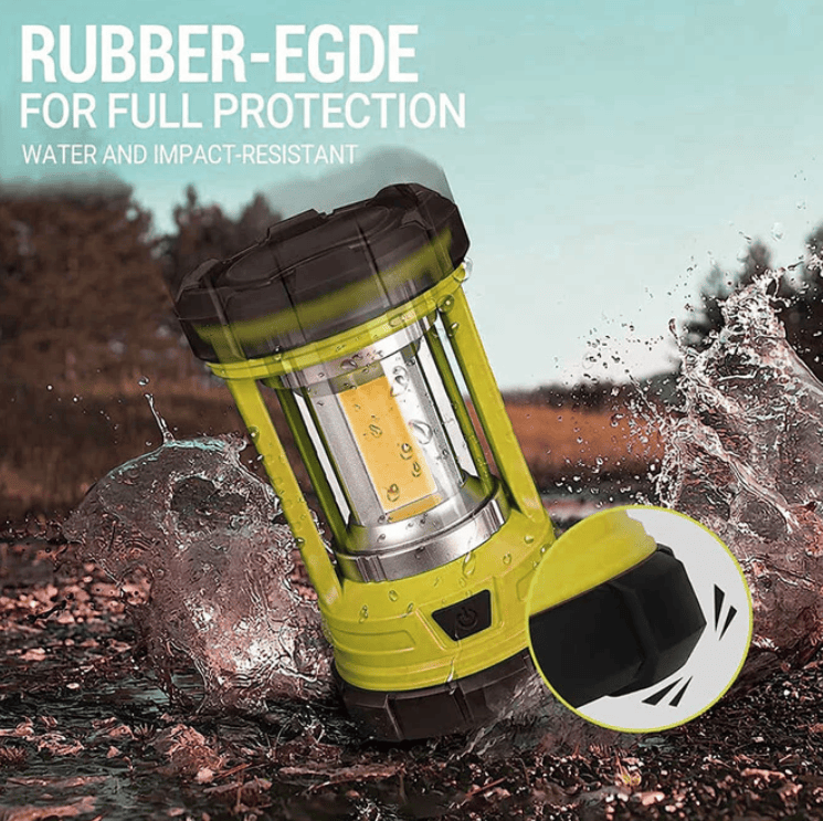 Rechargeable Camping Lantern In Green/Black/Orange