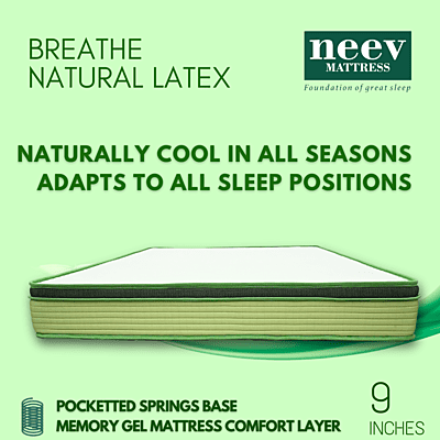 Neev 9 Inches Breathe Natural Latex  Mattress
