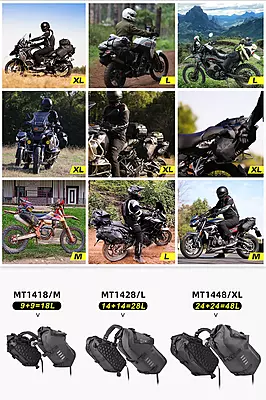 Rhinowalk Waterproof Motorcycle Pannier Side Bag 18/28/48L - Pair/Rackless Rhinowalk Waterproof Motorcycle Pannier Side Bag 18/28/48L - Pair/Rackless