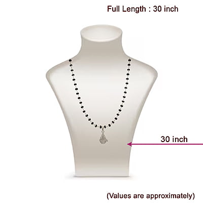 Silver Capped Black Wooden Beads Mala with Iyyappan Pendant
