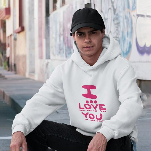 Sublimation Printed Hoodies White Colour I Love You: Sublimation Printed Hoodies for Singles Sublimation Printed Hoodies White Colour I Love You: Sublimation Printed Hoodies for Singles