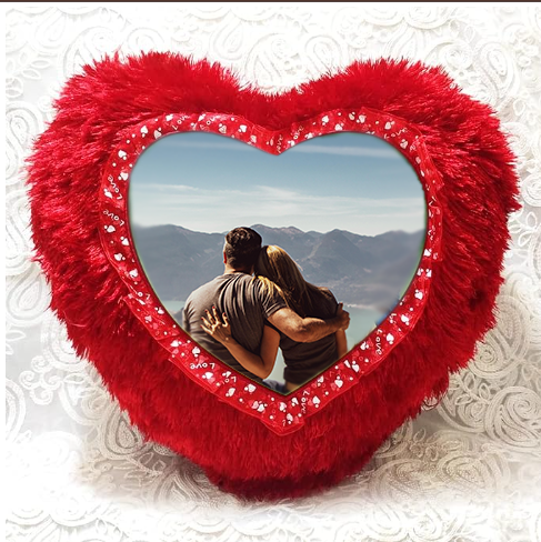 Red Fur Heart Love Pillow – 16x16" Cushion | Romantic Gift Idea Red Fur Heart Love Pillow – 16x16" Cushion | Romantic Gift Idea