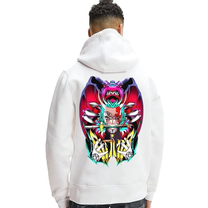 Sublimation Printed White Colour Logo EPIKO Anime Warrior Graphic Printed Cotton Full Sleeve Unisex Hoodie Sublimation Printed White Colour Logo EPIKO Anime Warrior Graphic Printed Cotton Full Sleeve Unisex Hoodie