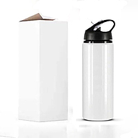 Printed Aluminium School Straw Sipper Water Bottle with Lid & Straw 600ml For Gym, Yoga, Kids, Boys,