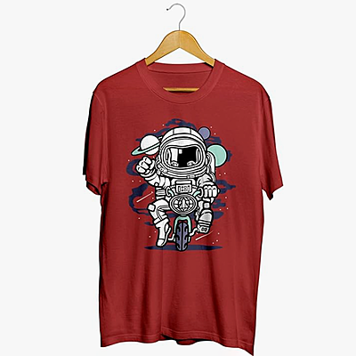 Sublimation PrintedDark Redcolor T-Shirt AirDrop- Relaxed Fit Astronaut T-Shirt for Men Sublimation PrintedDark Redcolor T-Shirt AirDrop- Relaxed Fit Astronaut T-Shirt for Men