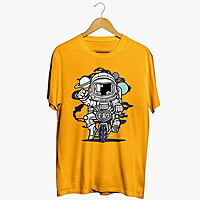Sublimation Printed T-Shirt Yellowcolor AirDrop Relaxed Fit Astronaut T-Shirt for Men