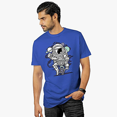 Sublimation Printed Bluecolor T-Shirt AirDrop- Relaxed Fit Astronaut T-Shirt for Men Sublimation Printed Bluecolor T-Shirt AirDrop- Relaxed Fit Astronaut T-Shirt for Men