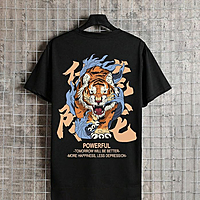 Sublimation Printed T-Shirt Benny Brooks Mens Black Hlaf Sleeve Graphic Printed Round Neck T-Shirt | Animal T-Shirt