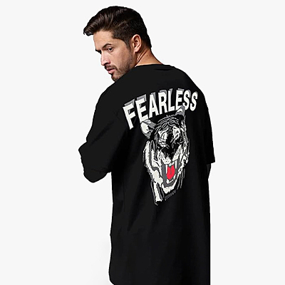 LEOTUDE Men's Cotton Blend Half Sleeve Dragon Printed Oversized Regular Fit T-Shirts LEOTUDE Men's Cotton Blend Half Sleeve Dragon Printed Oversized Regular Fit T-Shirts