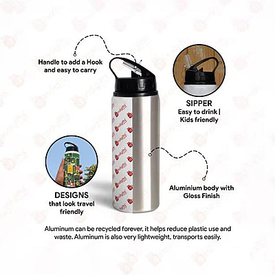 Printed Fun Minion Design 600ml Aluminum Sipper Bottle –  Perfect for School, Gym,