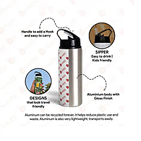 Printed Deadpool sipper water bottle with Super hero print for Boy and girl Use school