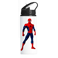 Printed Spiderman 600ml Aluminum Water Bottle – Cool Design for School