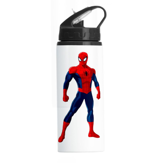 Printed Spiderman 600ml Aluminum Water Bottle – Cool Design for School