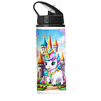 Magical Unicorn 600ml Aluminum Water Bottle – Fun Design for School & Play