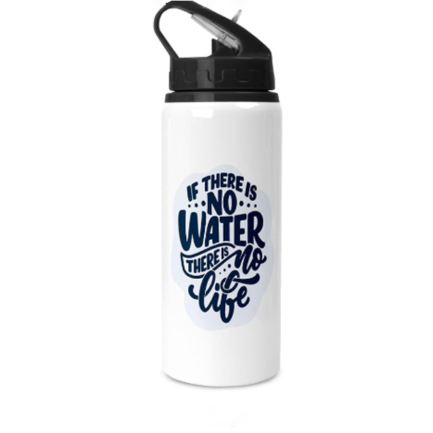 Printed Aluminium Awesome Sipper Water Bottle with Lid & Straw 750ml For Gym, Yoga, Kids, Boys,