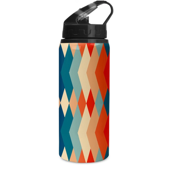 Printed Aluminium Awesome Sipper Water Bottle with Lid & Straw 600ml For Gym, Yoga, Kids, Boys,