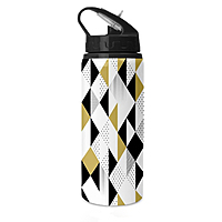 Printed Aluminium Hospital  Sipper Water Bottle with Lid & Straw 600ml For Gym, Yoga, Kids, Boys,