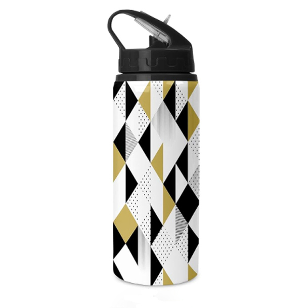 Printed Aluminium Hospital  Sipper Water Bottle with Lid & Straw 600ml For Gym, Yoga, Kids, Boys,