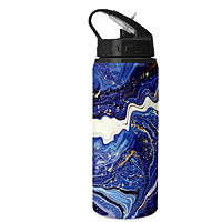 Printed Aluminium Hospital  Sipper Water Bottle with Lid & Straw 750ml For Gym, Yoga, Kids, Boys,