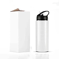 Printed Aluminium  Pari Design Sipper Water Bottle with Lid & Straw 600ml For Gym, Yoga, Kids, Boys,