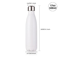 Sublimation Water Bottles Blanks White Stainless Steel Tumbler Flasks Sports